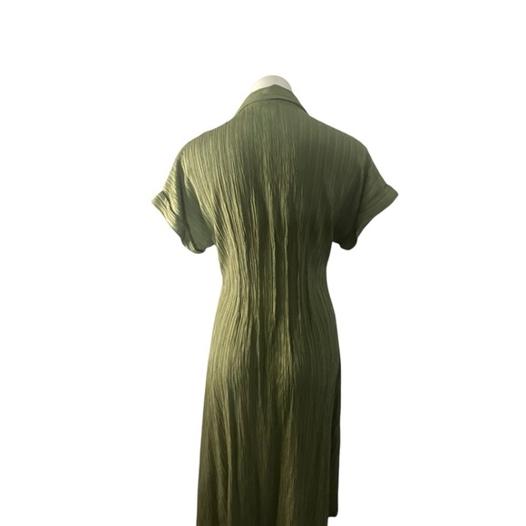 Mila Mae Midi Button Down Shirt Dress in Green - Picture 13 of 16